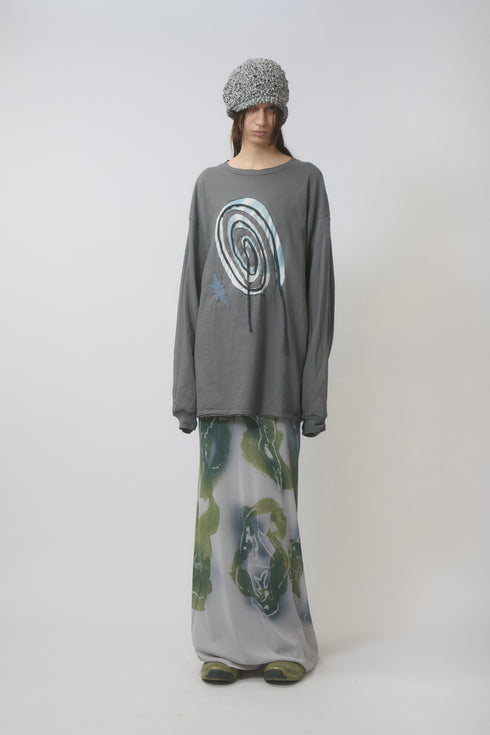 【PRE-ORDER】SPIRAL CODE LONG SLEEVE TEE -DARK GRAY-