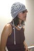SPIRAL CODE SUMMER KNIT BEANIE -GRAY-