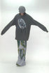 SPIRAL CODE LONG SLEEVE TEE -DARK GRAY-