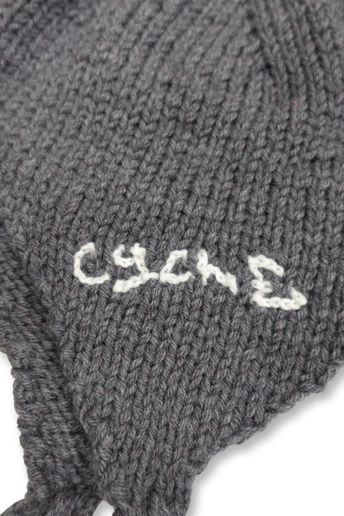 Allergy × Cycle HANDMADE KNIT FLIGHT CAP -CHARCOAL-