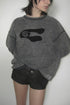 【RESTOCK】CUT-OUT LOGO WAFFLE TOPS -CHARCOAL-
