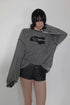 【RESTOCK】CUT-OUT LOGO WAFFLE TOPS -CHARCOAL-