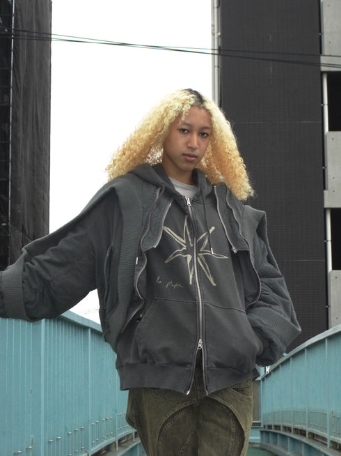 CIRCLE RIB WASHED MA-1 -GRAYISH KHAKI-