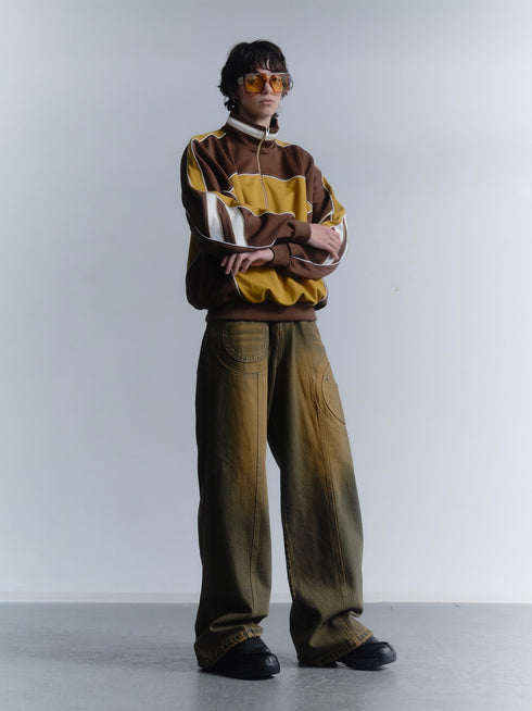 CIRCLE CUT-OUT WIDE PANTS -RUSTED BROWN- *Last1