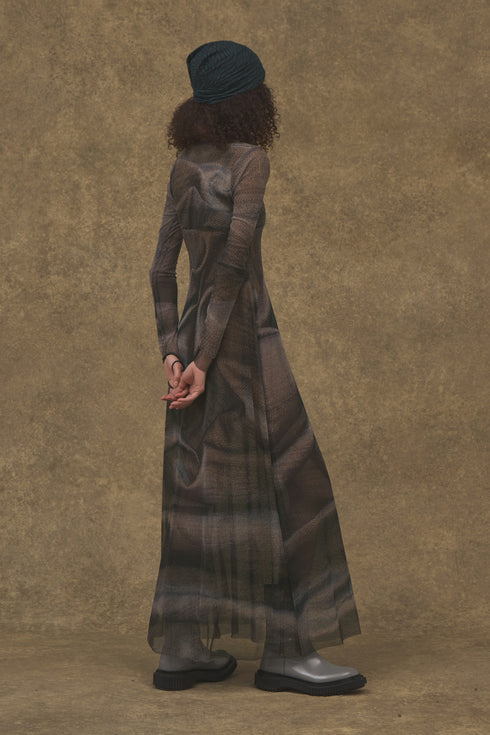 【RESTOCK】Scent × Cycle MESH MAXI DRESS -SILVER DENIM- *Last1