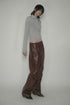 VEGAN LETHER WIDE PANTS