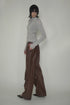 VEGAN LETHER WIDE PANTS