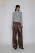 VEGAN LETHER WIDE PANTS