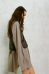 SPIRAL BUTTON SHIRT -GRAYISH BROWN-
