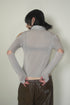 CUT-OUT SHEER POLO SHIRT