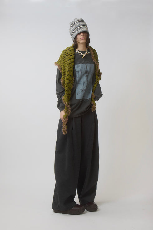 【PRE-ORDER】WOOL BALOON TUCK TROUSERS -CHARCOAL-