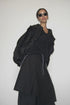SPIRAL BUTTON ASYMMETRY WRAP SKIRT -BLACK- *Last1