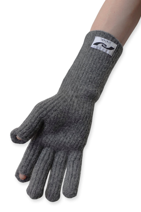 SPIRAL STAR KNIT GLOVES -CHARCOAL-