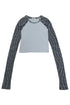 SPELL WAVE RAGLAN LONG SLEEVE TEE -LIGHT BLUE × CHARCOAL-