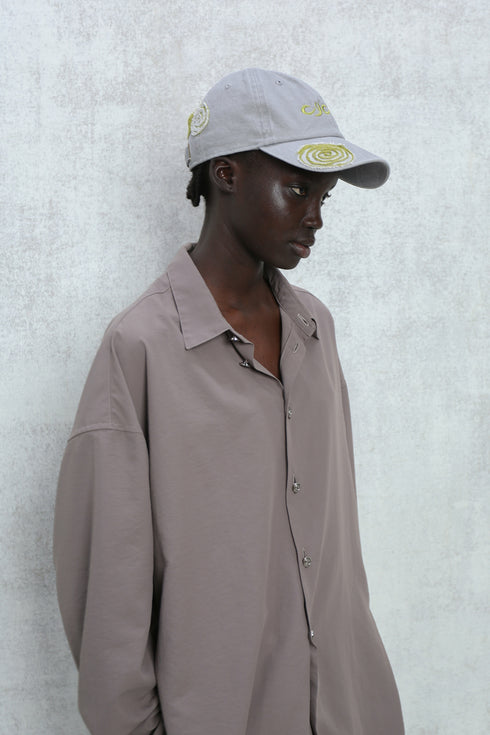 SPIRAL EMBROIDERY CAP -GRAY-