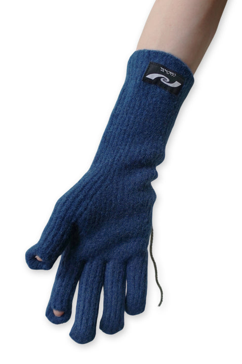 SPIRAL STAR KNIT GLOVES -DARK BLUE-