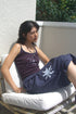 WARP STAR STRIPE CAMISOLE -BURGUNDY × NAVY-