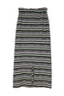 MULTICOLOR STRIPE DRAWSTRING SKIRT -GREEN MIX-