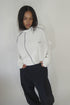 WAFFLE HOODED TOP -WHITE-