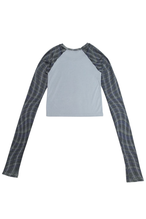 SPELL WAVE RAGLAN LONG SLEEVE TEE -LIGHT BLUE × CHARCOAL-