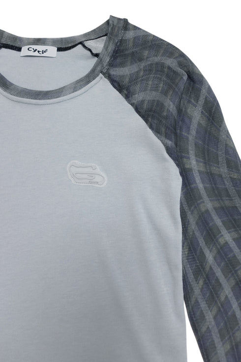 SPELL WAVE RAGLAN LONG SLEEVE TEE -LIGHT BLUE × CHARCOAL-