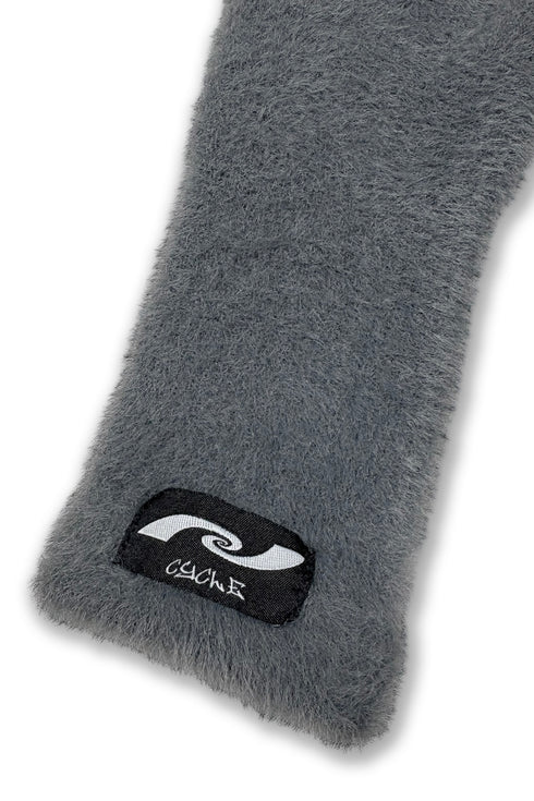 SPIRAL FLUFFY GLOVES -CHARCOAL- *Last1