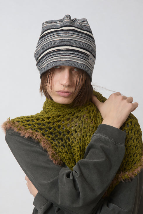 MULTI BORDER KNIT BEANIE