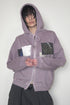 WASHED PATCHWORK ZIP-UP HOODIE -DARK PURPLE-