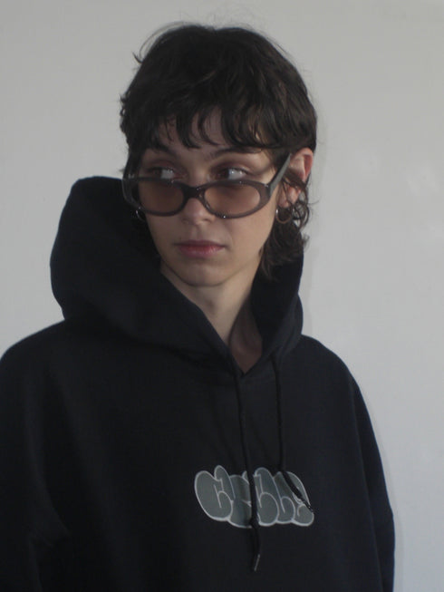 nyke × Cycle THROW UP HOODIE -BLACK-