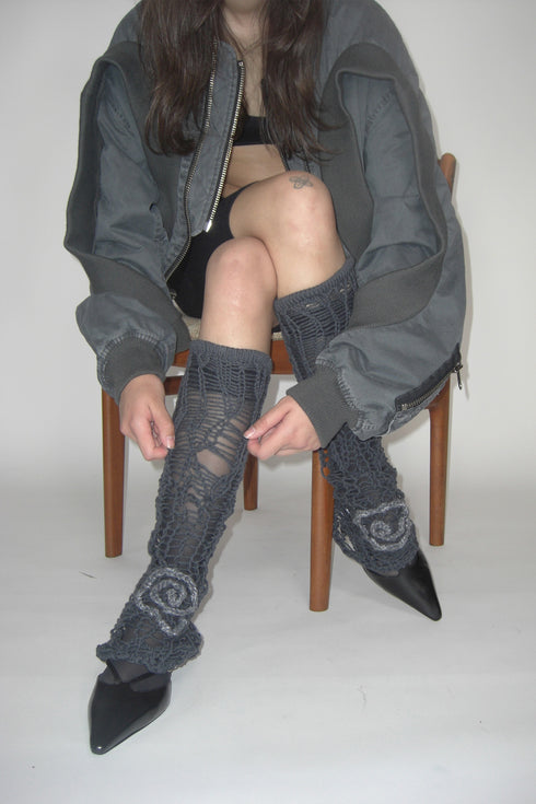 Merbeau × Cycle HANDMADE SPIRAL MIRRORED LEG -SLATE CHARCOAL- *Last1