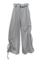 DRAWSTRING PANEL SWEAT PANTS -GRAY-