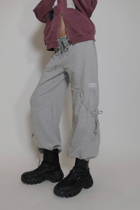 【RESTOCK】DRAWSTRING PANEL SWEAT PANTS -GRAY- *Last1