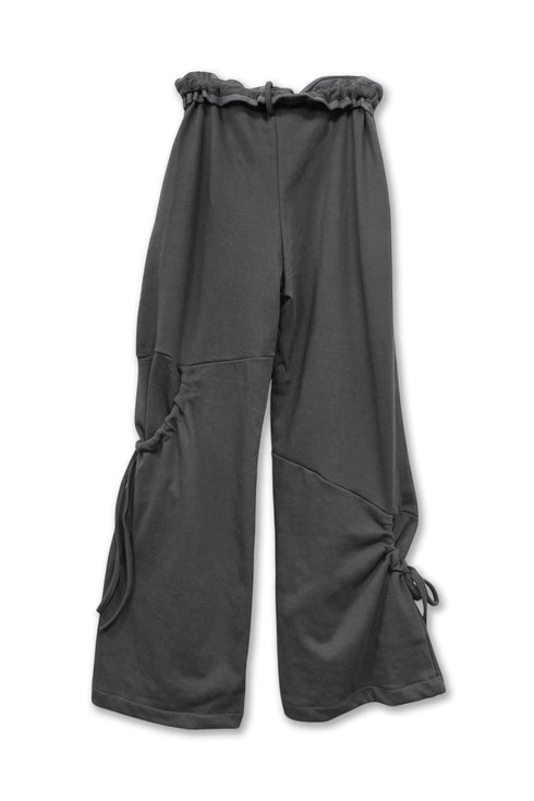 DRAWSTRING PANEL SWEAT PANTS -CHARCOAL-
