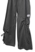 DRAWSTRING PANEL SWEAT PANTS -CHARCOAL-