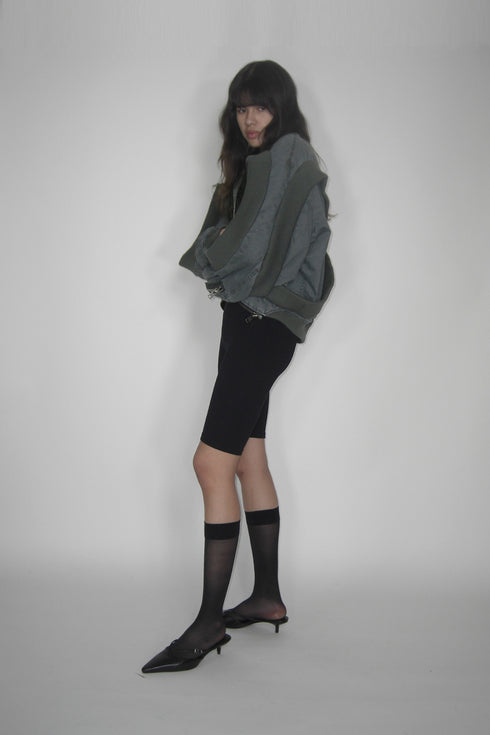 CIRCLE RIB WASHED MA-1 -STONE CHARCOAL-