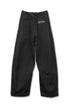 NYLON WIDE CURVED PANTS -BLACK-
