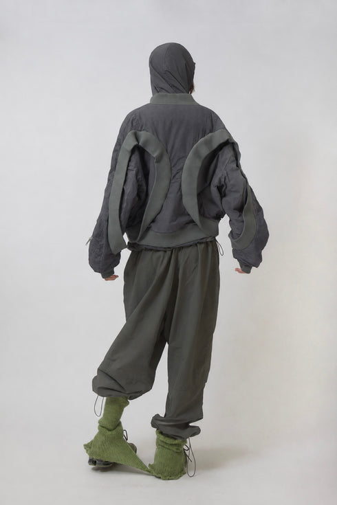 CIRCLE RIB WASHED MA-1 -CHARCOAL×KHAKI- *Last1