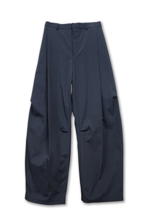 NYLON WIDE CURVED PANTS -NAVY-