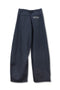 NYLON WIDE CURVED PANTS -NAVY-
