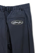 NYLON WIDE CURVED PANTS -NAVY-