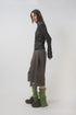 SPELL WAVE PLAID SECOND SKIN TOPS -DARK BROWN MIX-