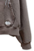 BEADED DRAWSTRING ZIP-UP HOODIE -BROWN-