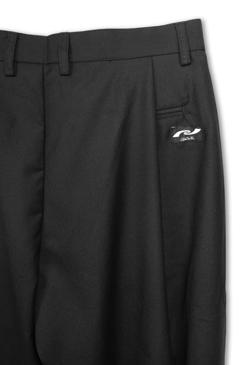 WIDE TUCK TROUSERS -BLACK-