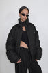 GATHERED BACK DOWN JACKET -BLACK-
