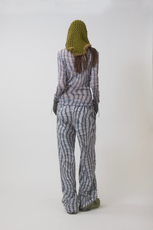 【PRE-ORDER】WAVY CHECK SECOND SKIN TOPS -PURPLE MIX-