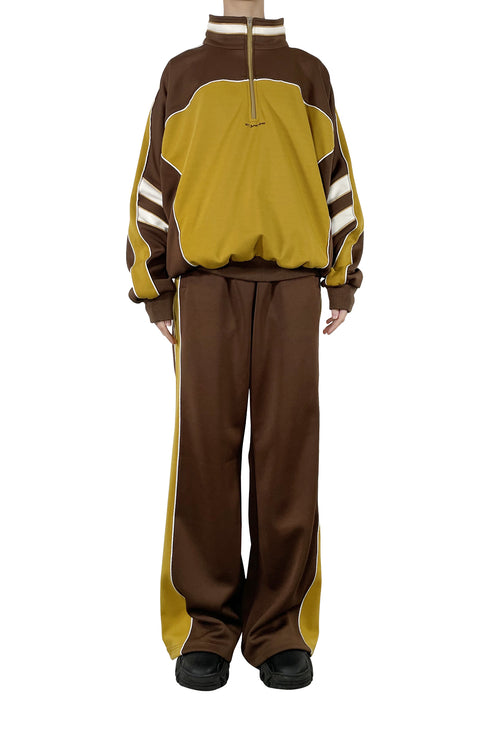 CYCLE LINE JERSEY PANTS -BROWN-