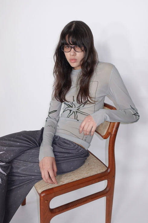 Mayte × Cycle ECHO STAR SECOND SKIN TOPS -GRAY-