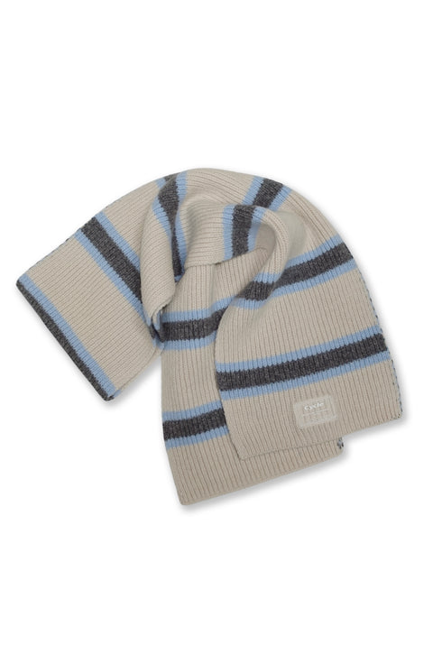 MULTI STRIPE KNIT MUFFLER -BEIGE MIX-