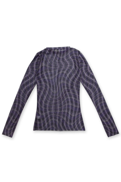 SPELL WAVE PLAID SECOND SKIN TOPS -PURPLE MIX-