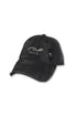 WASHED EMBROIDERY LOGO CAP -BLACK- *Last1